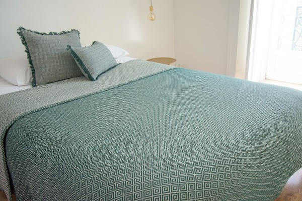 Cotton Bedcover | Diamond Green