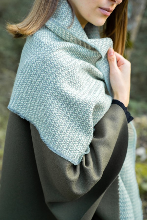 Scarf Rice Water Green Gray